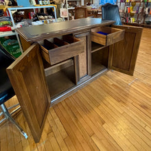 Load image into Gallery viewer, Hard Wood Rolling Bar Cabinet