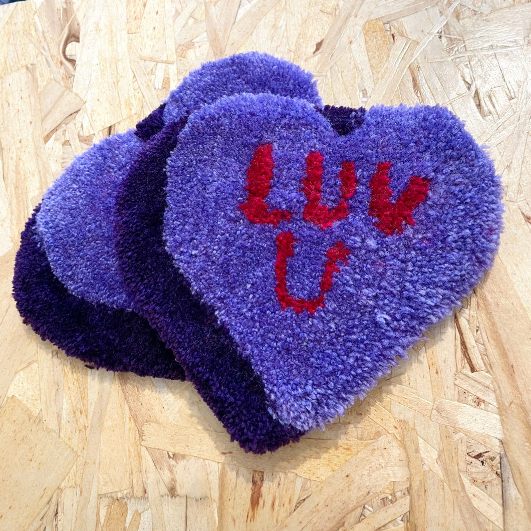 Tufted Purple Candy Heart