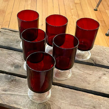 Load image into Gallery viewer, Vintage Cranberry Glass Set (6)

