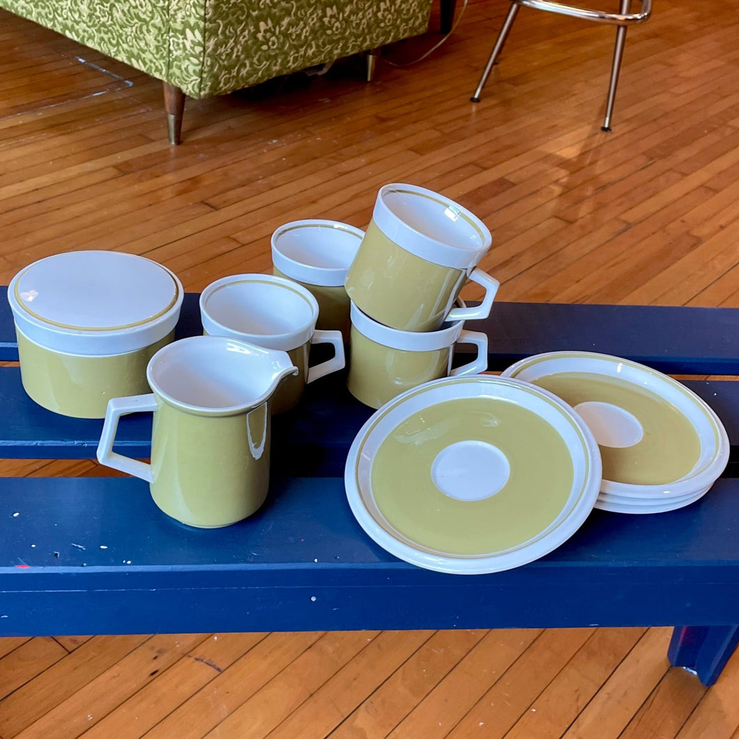Vintage Avocado Stoneware Set