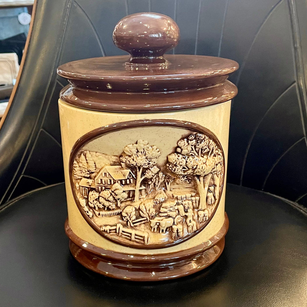 Farm Scene Relief Cookie Jar