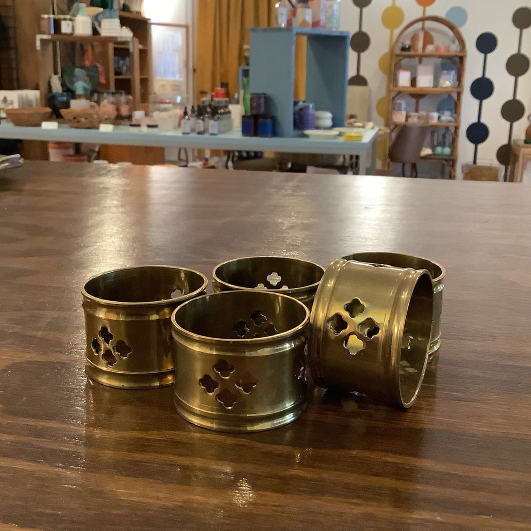 Vintage Gold Napkin Rings- Set of 5