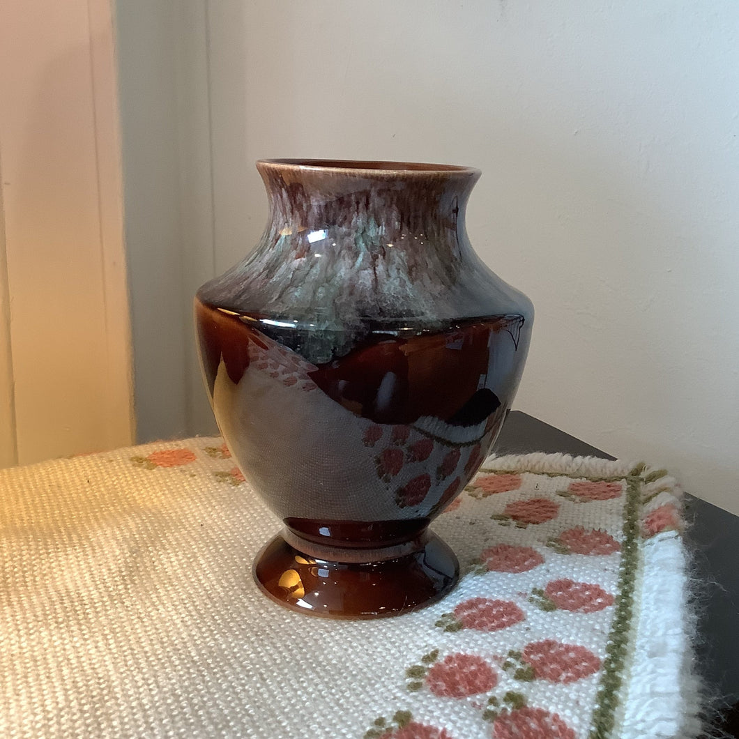Vintage Brown Melt Ceramic Vase