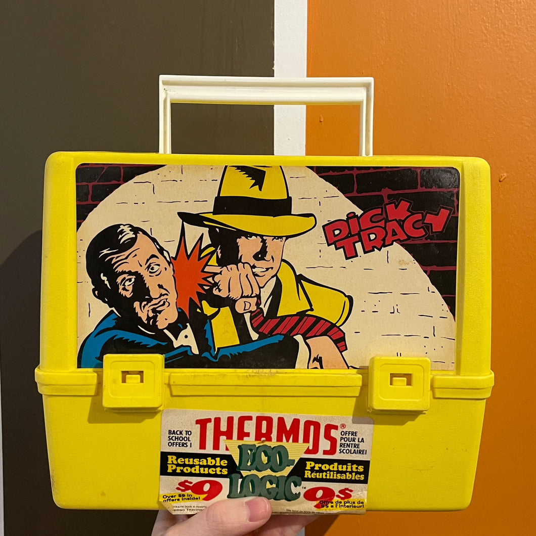 Vintage Dick Tracy Yellow Thermos Lunch Box