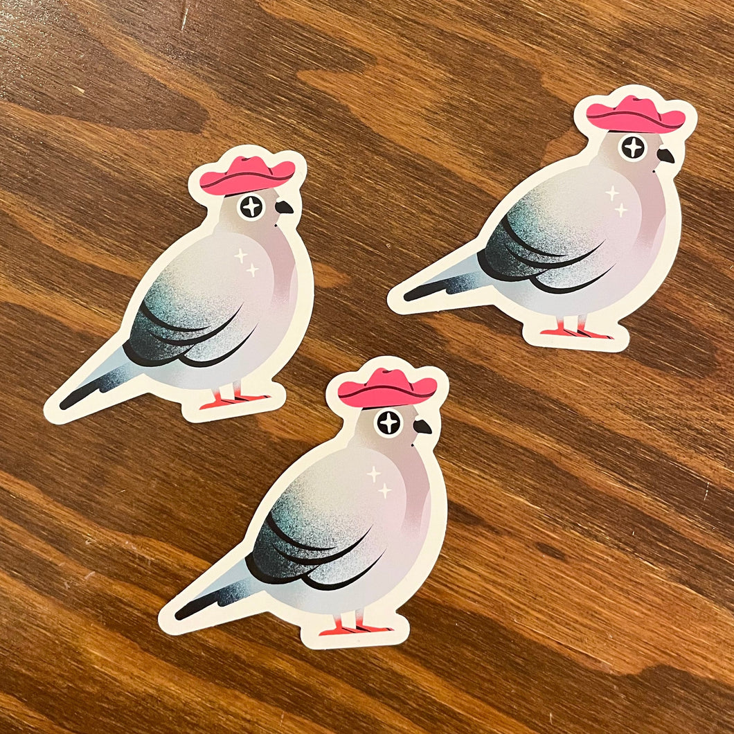 Cowboy Pigeon Sticker