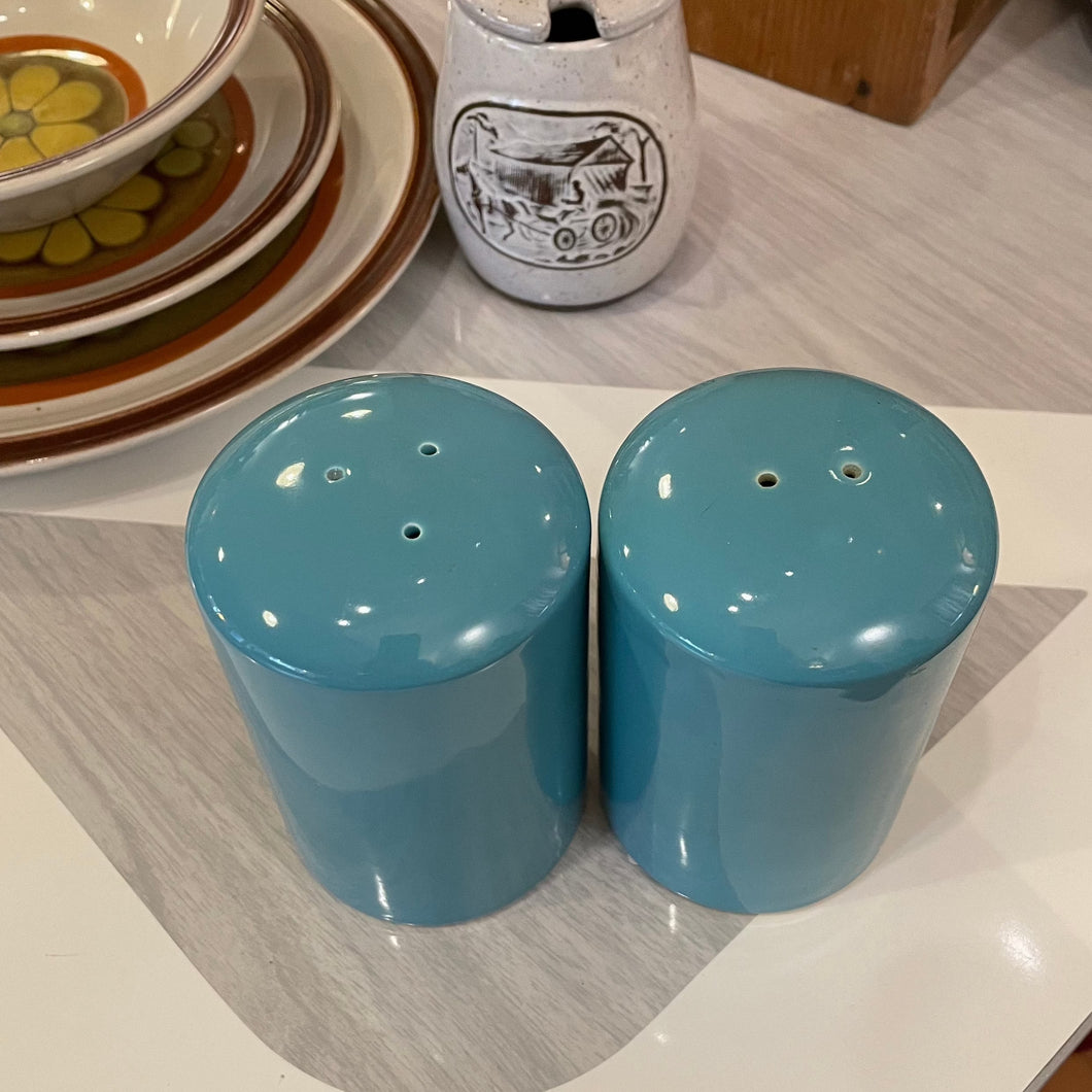 Vintage Ceramic Blue Salt and Pepper Shakers