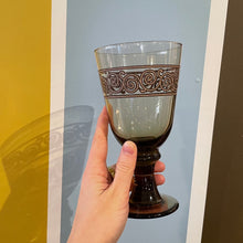 Load image into Gallery viewer, Vintage Deep Brown Glass Goblets Set of 4
