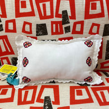 Load image into Gallery viewer, Lace Pillow with Cross-Stitch Detailing (small)
