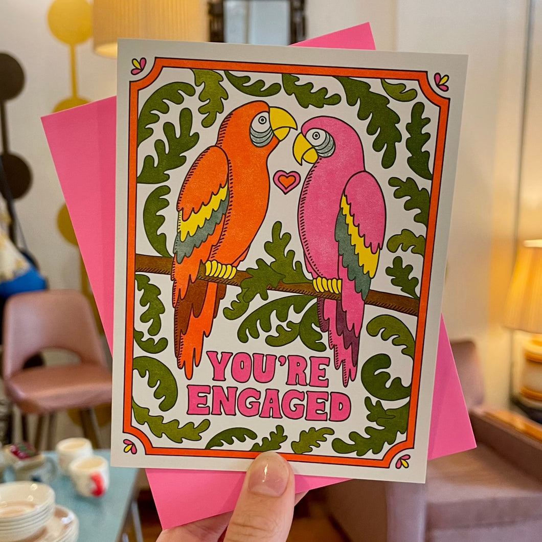 Parrot Engagement Card