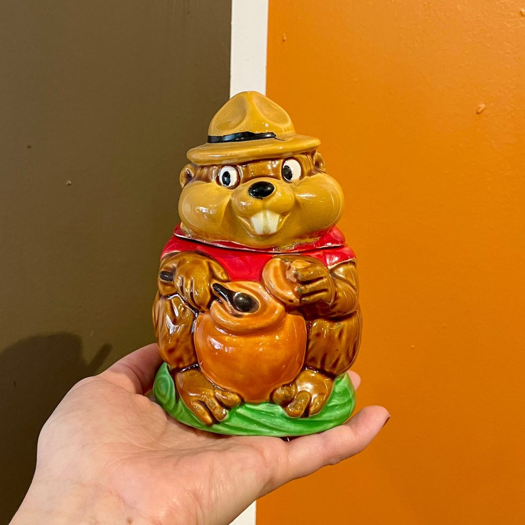 Mountie Beaver Sugar Jar