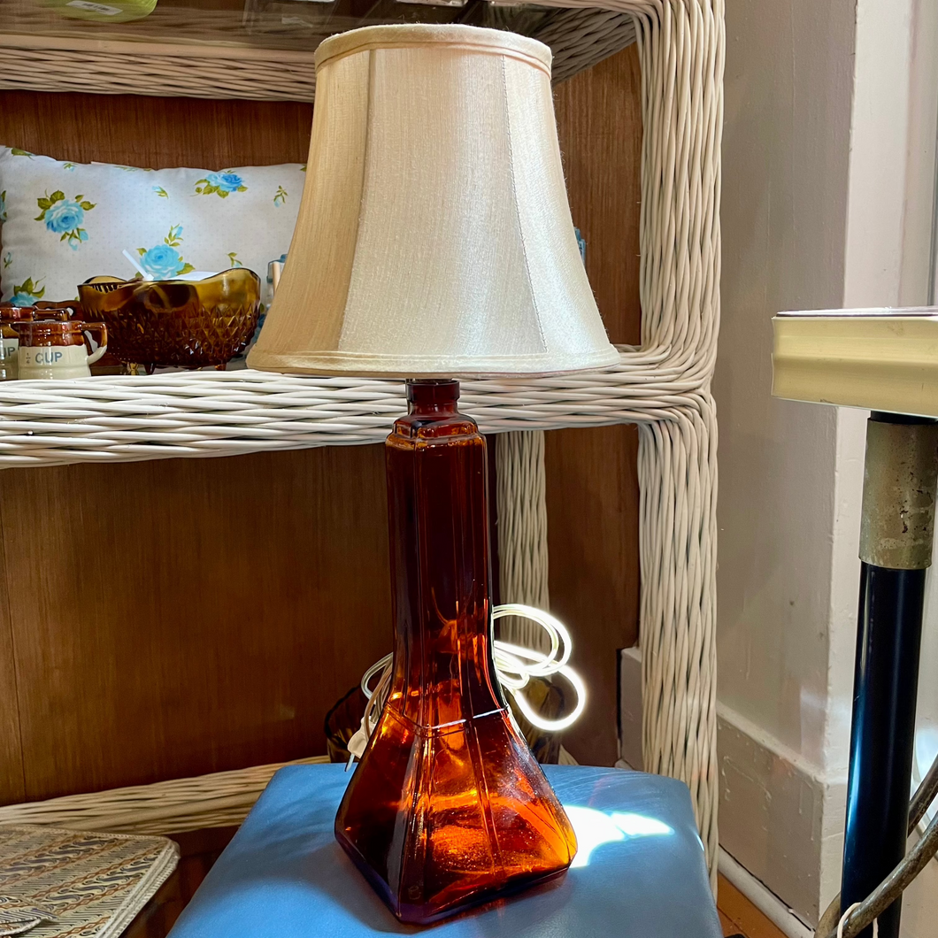 Vintage Amber Glass Lamp