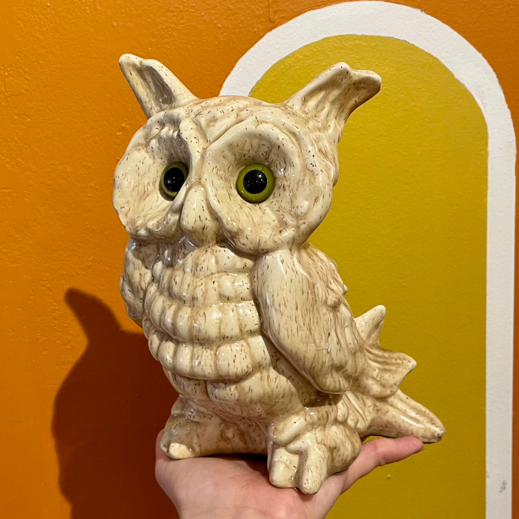 Vintage Ceramic Owl Statue