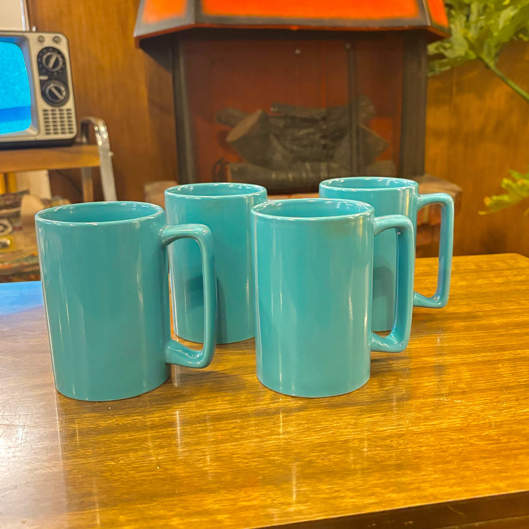 Retro Teal Coffee Mugs (4)