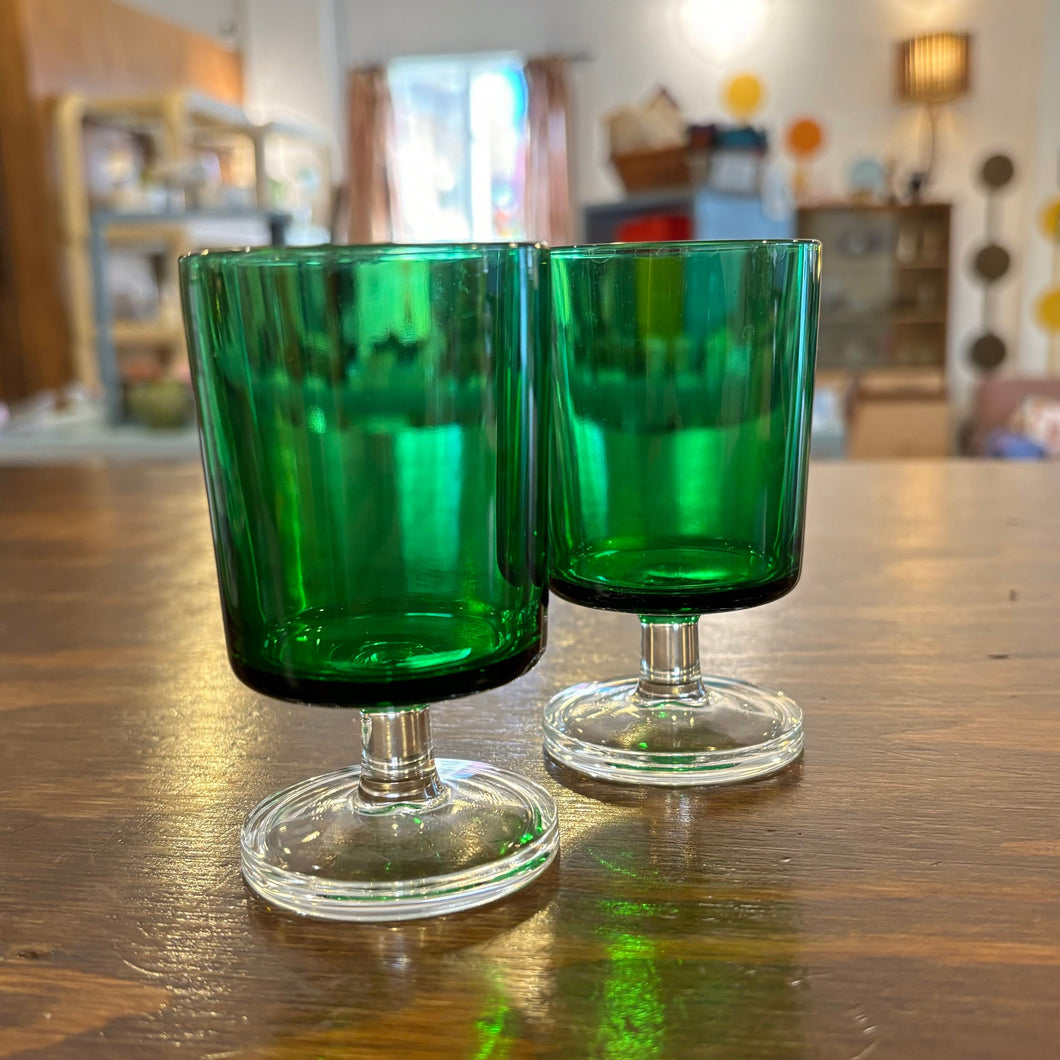 Vintage Green Cocktail Glass set (2)