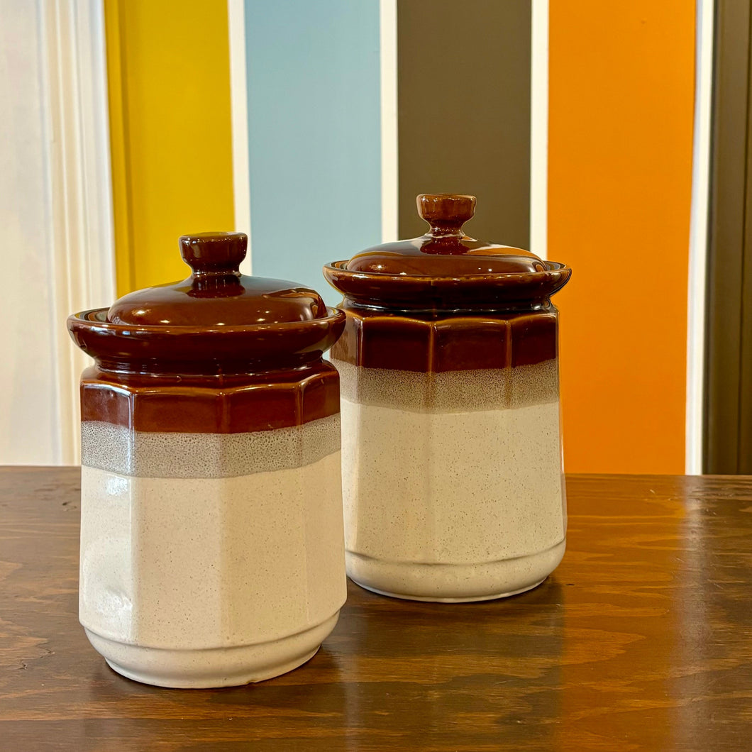 Tri Coloured Ceramic Canister