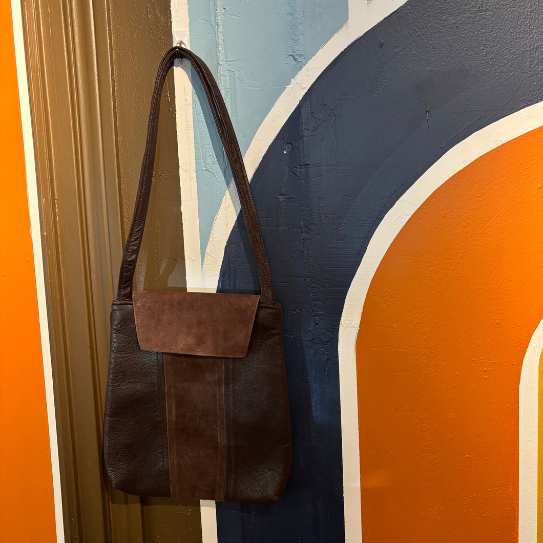 Leather and Suede Shoulder Bag