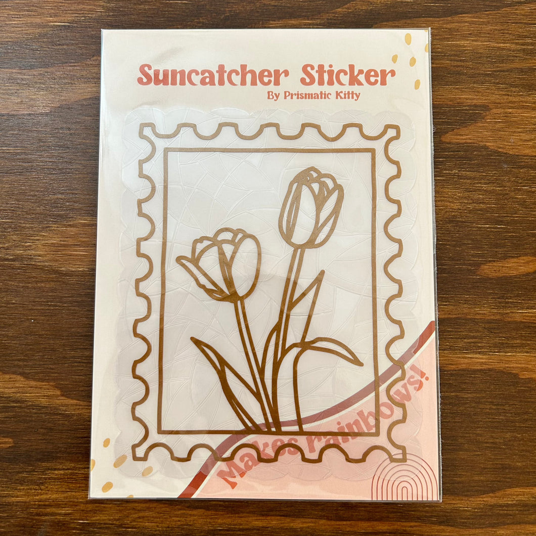 Tulip Stamp Sun Catcher Sticker