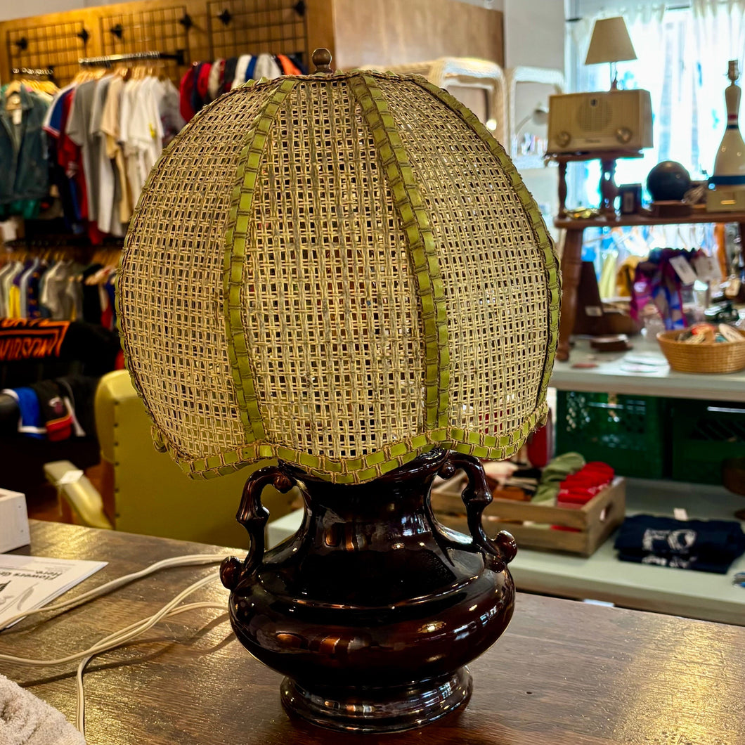 Dark Amber Glass Lamp