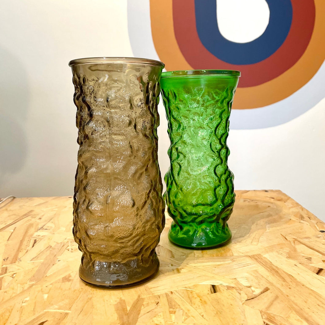 60's Crinkle Glass Vase