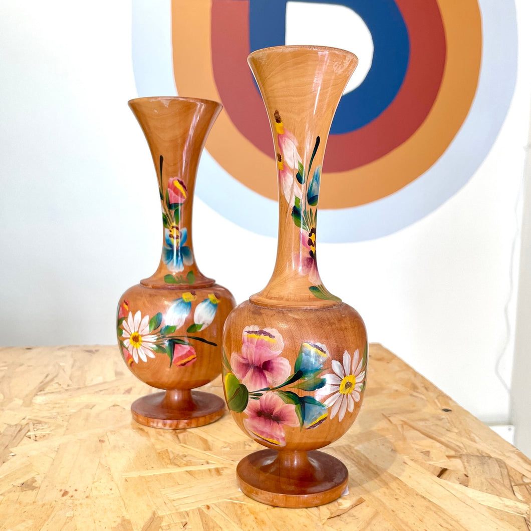 Wood Floral Vase