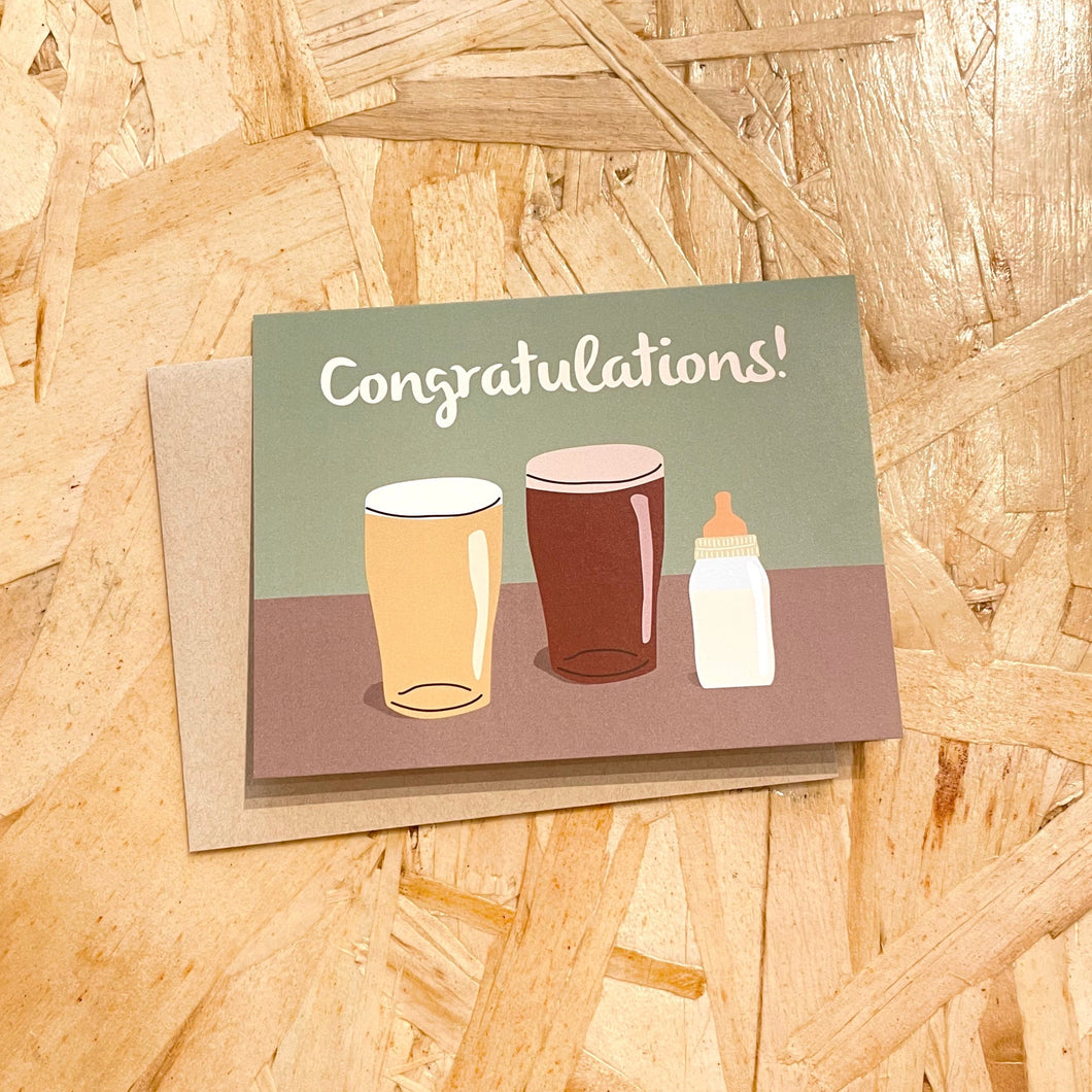 Baby + Beer Congrats Card
